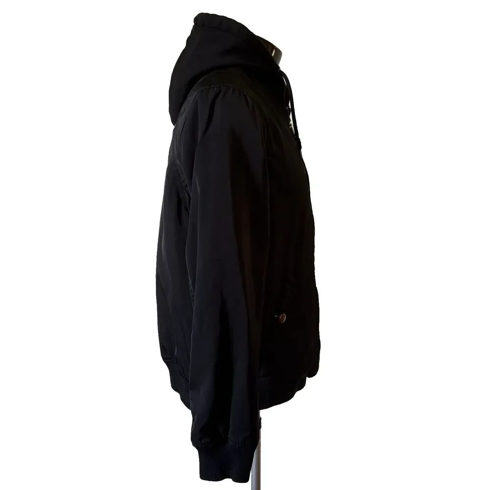 Lurking Class by Sketchy Tank Bomber Jacket Men's Size L Hooded Bones Skulls